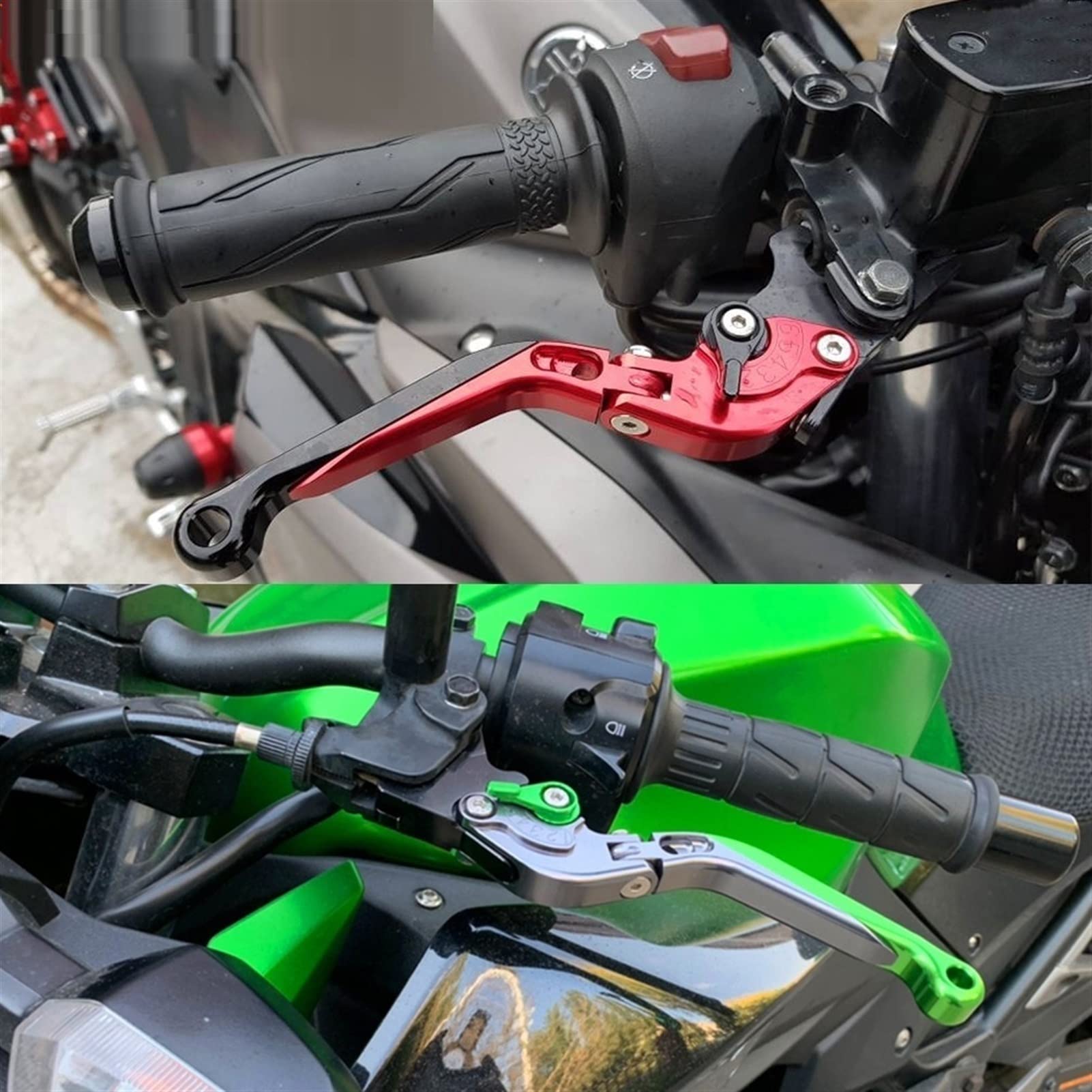 per Yamaha FZ6 FAZER FZ-6 2004-2010 Moto Leve di Frizione del Freno Regolabile Pieghevole Allungabile Manopole del Manubrio Termina in Alluminio di CNC con Logo Stretch (Colore : 1)