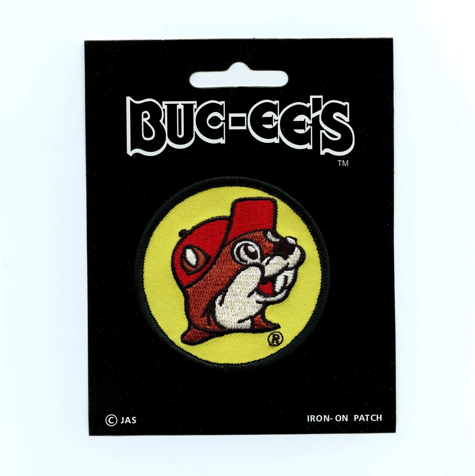 Buc-ee's Beaver Convenience Store Embroidered Iron On, Yellow, 2.5" Diameter
