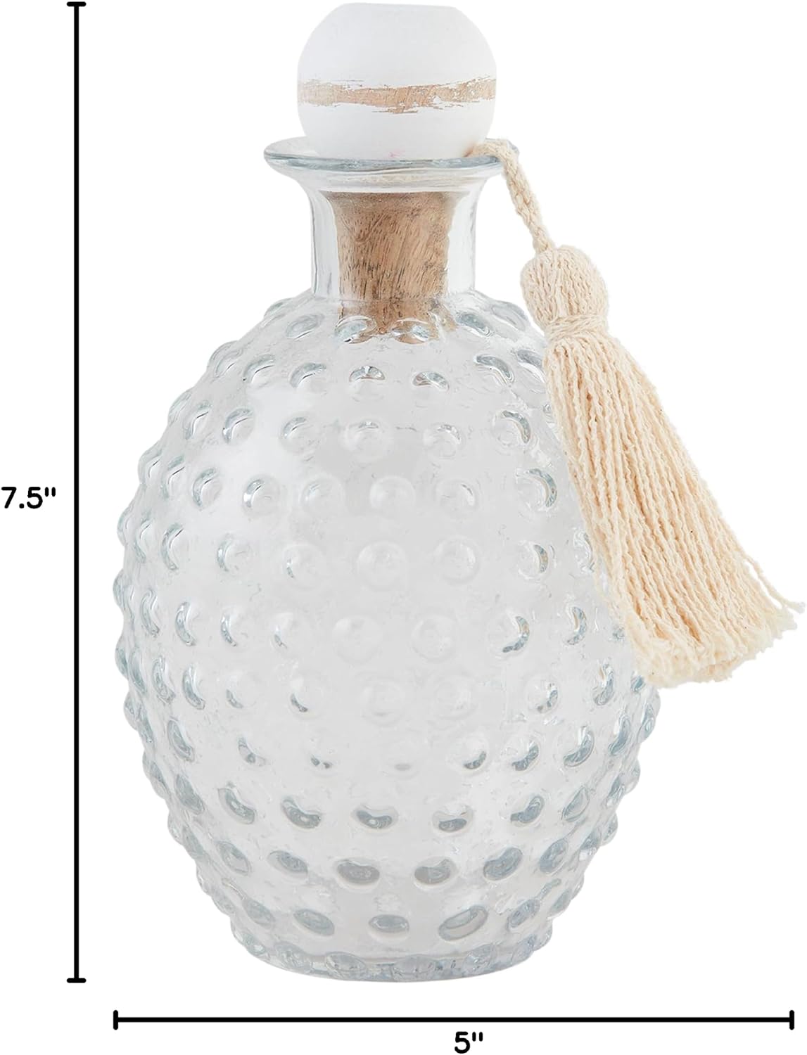 Mud Pie Oval Hobnail Decanter; 7 1/2" x 5" dia