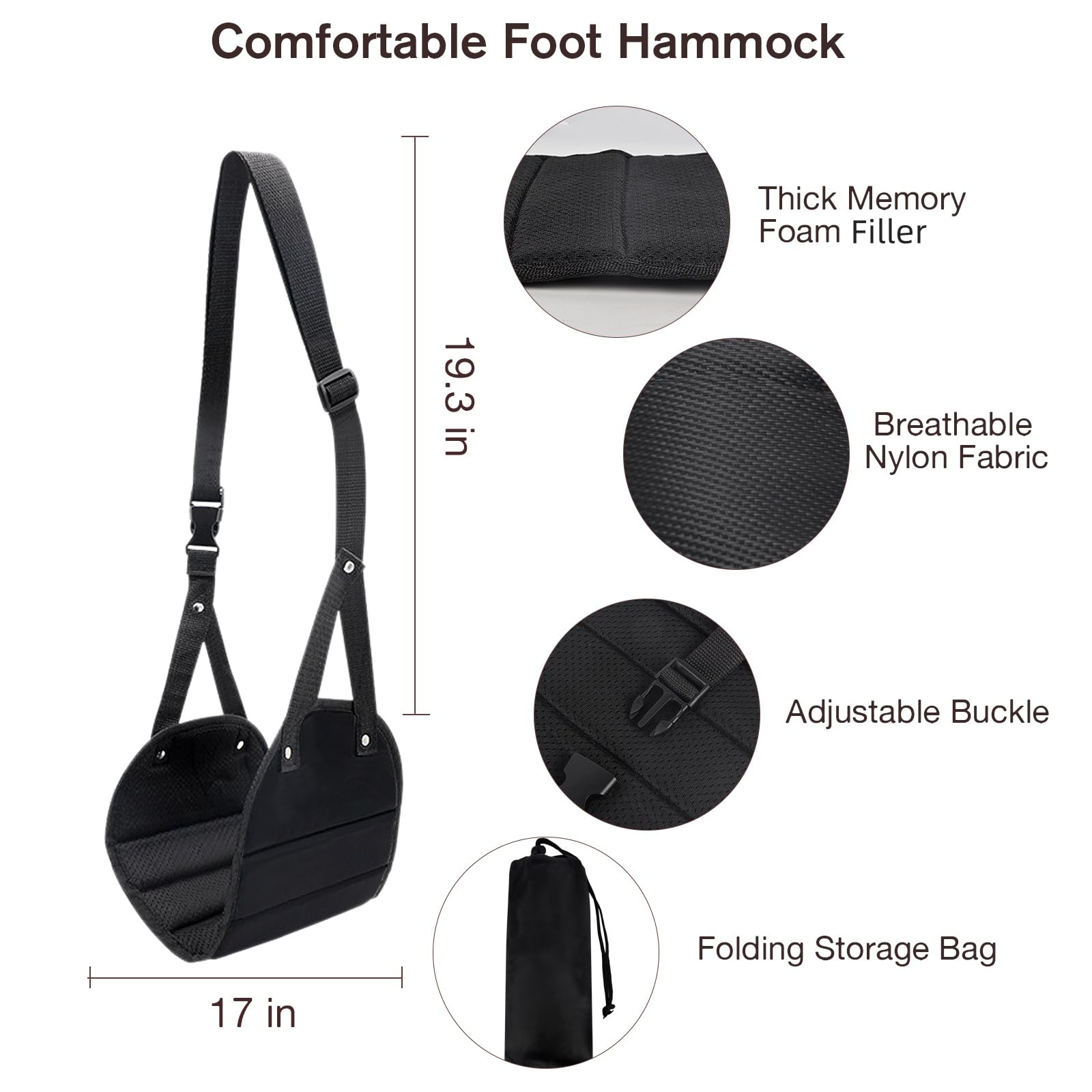 Juego de almohada y manta de viaje y reposapiés, almohada de espuma viscoelástica para el cuello, manta de avión y hamaca de pie de avión y bolsa de lona plegable, máscara de ojos y tapones para los 5