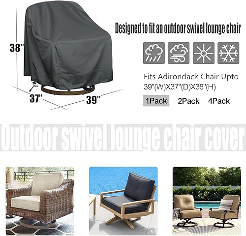 Miniatura 2 de Funda giratoria para silla de descanso al aire libre, 1 paquete, se adapta a sillas de patio de césped 420D, resistente a desgarros, resistente a