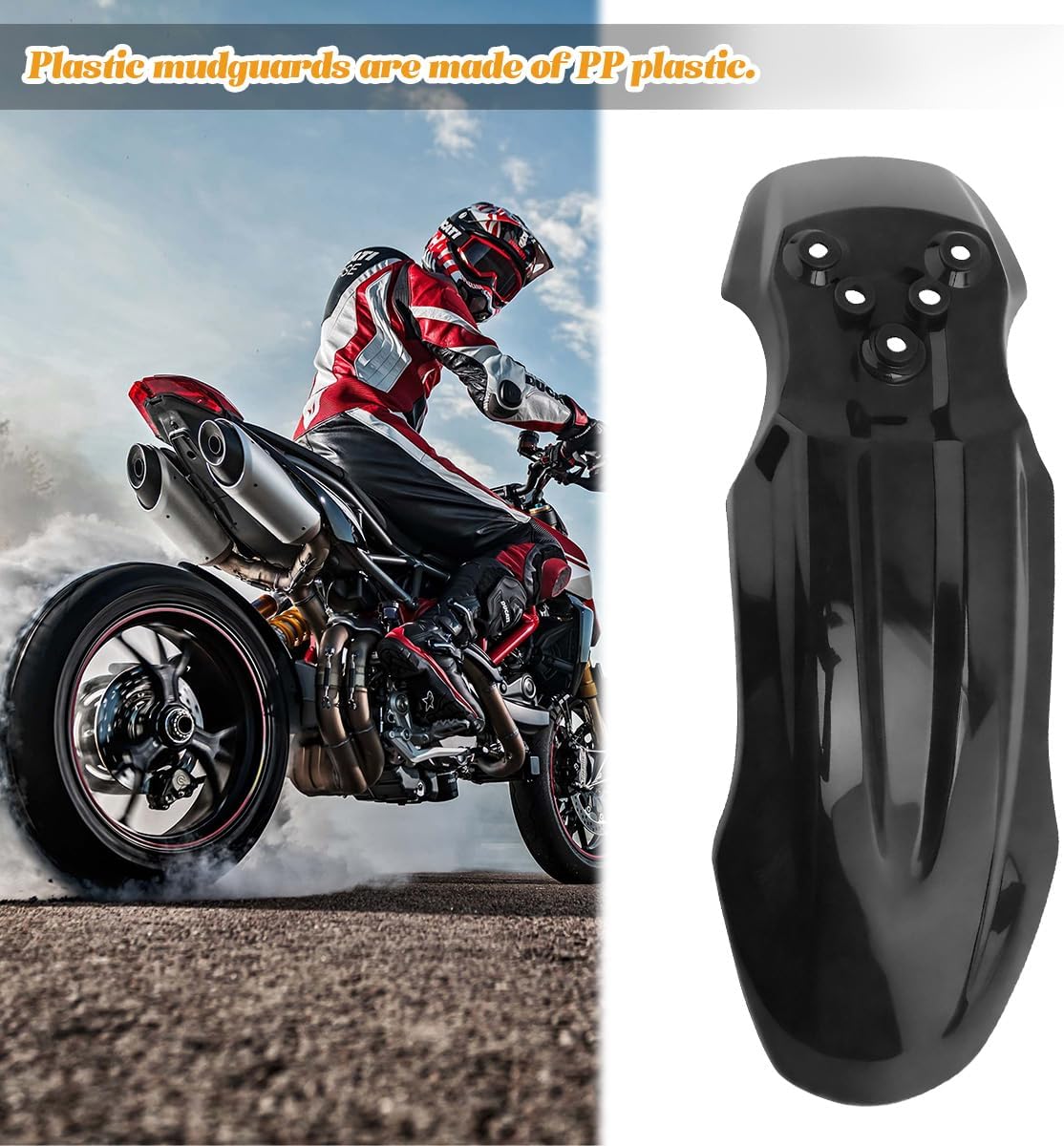 Motorcycle Front Wheel Mudguard, Motorbike Front Fender Protector Parts, Bicycle Number Plate Wheel Mud Guard Accessories, Universal for 125CC Pit PRO Trail Dirt Bike (Black)