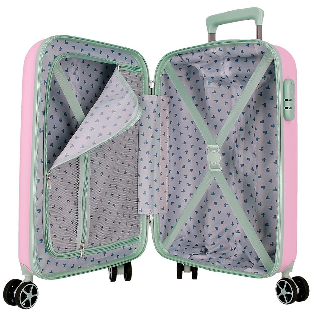 Disney Mickey Crazy Trip Zestaw walizek różowy 55/65 cm sztywny 5,65 kg zamek TSA ABS 5,65 kg 114,81 L wysuwany bagaż podręczny, Różowy kolor, Talla única, Zestaw walizek