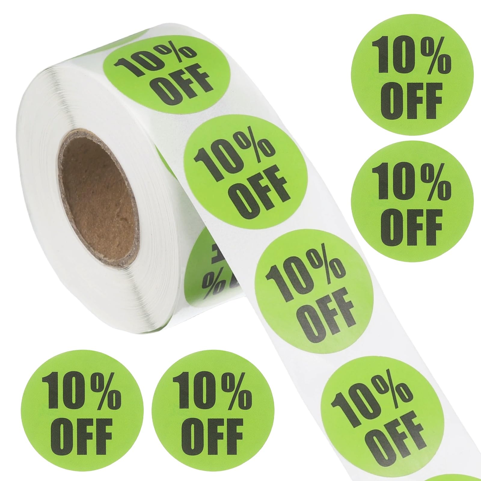 PATIKIL 10% Self-Adhesive Percent Off Sticker, (Green, 1 Inch) (2000Pcs), Round Sale Signs Price Marker Sticker Price Reduced Labels, Suit for - Retail Store/Supermarket/Shops/Clearance