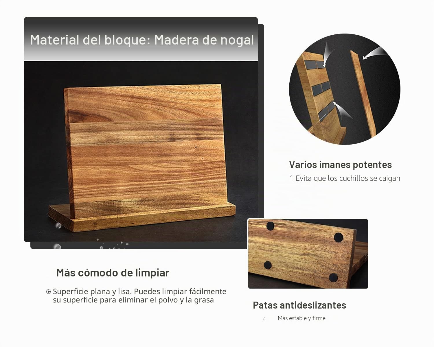 YARENH Juego de cuchillos de carnicero con bloque magnético, acero inoxidable de Damasco, 73 capas, juego de 5 cuchillos de cocina profesionales afilados para chef, espiga completa, mango de madera de