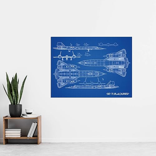 Miniatura 2 de SR-71 Blackbird Habu US Aircraft Spy Plane Blueprint Plan Extra Grande XL Wall Art Poster Print