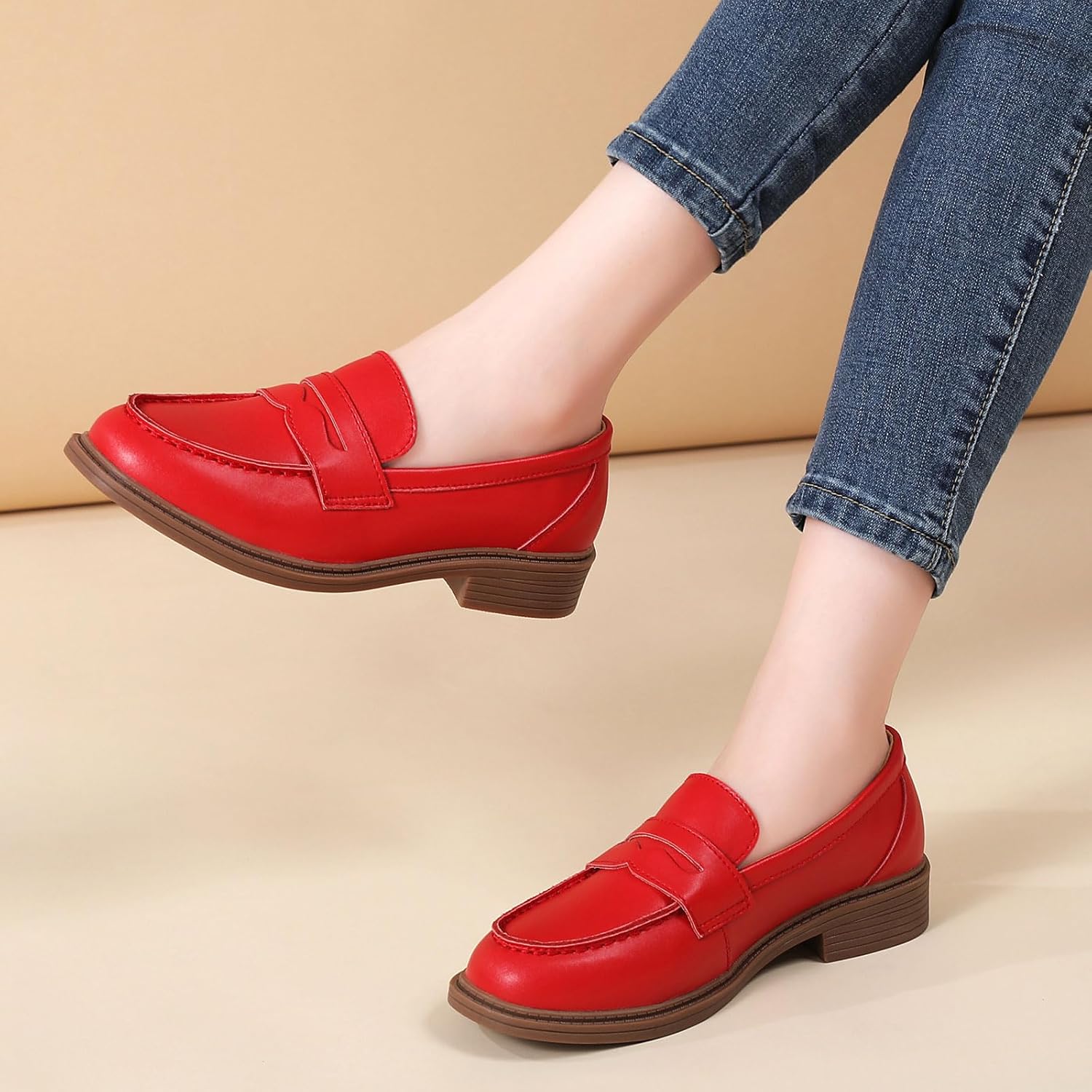 Penny Loafers for Women Non Slip Work Shoes for Women's Loafers & Slip-Ons Ladies Business Casual Shoes Driving Flats - Image 7