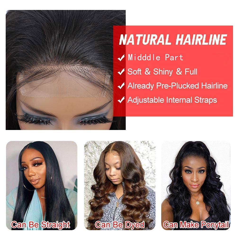 Greatest Product Lace Front Wigs Human Hair for Black Women 150% Density 10A Brazilian 4×4 Body Wave Human Hair Lace Front Wigs Pre Plucked with Baby Hair Natural Hairline Wigs 24 Inch