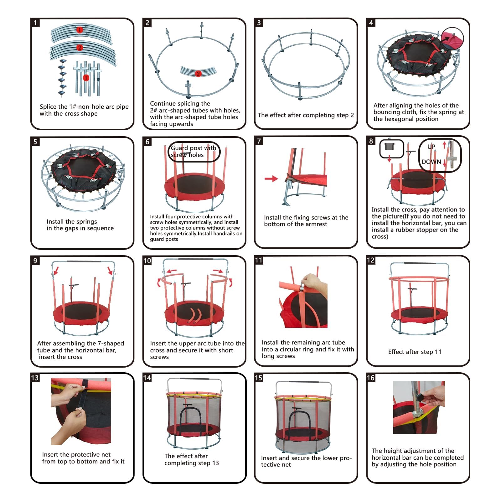 Kleinkinder-Trampolin mit Netz – 140 cm Indoor Outdoor Trampolin, 200 kg, mit Spielkorb, Turnstange & Sicherheitszubehör für Kinder