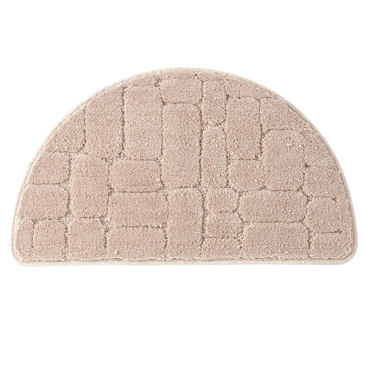Tapis de porte demi-lune absorbant en polypropylène camel clair 40x68 cm