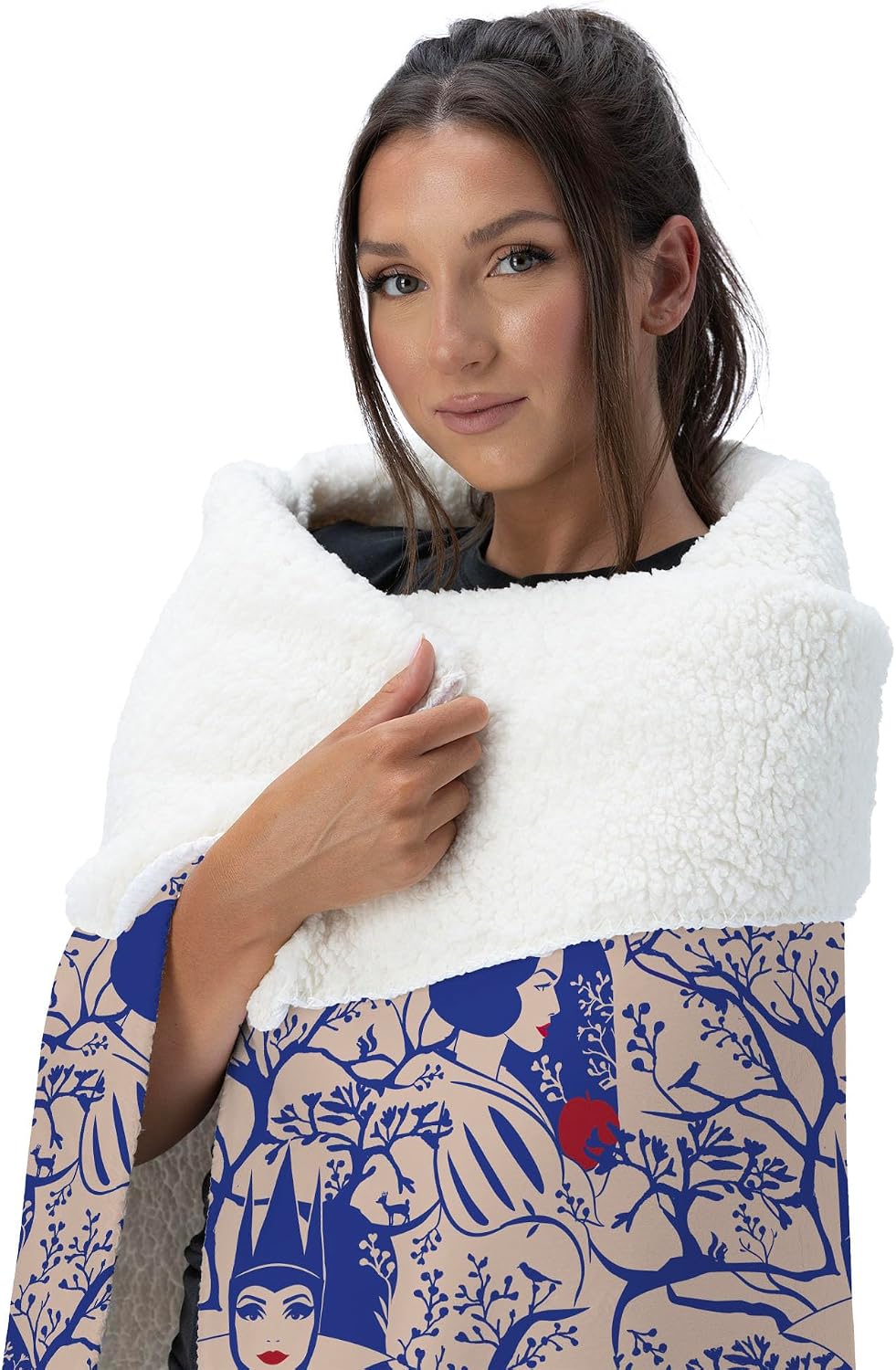 Disney Snow White Forest of Apples Silk Touch Sherpa Throw Blanket, Soft for Bed, Couch, Travel, Warm Gift, 50 x 60 inches