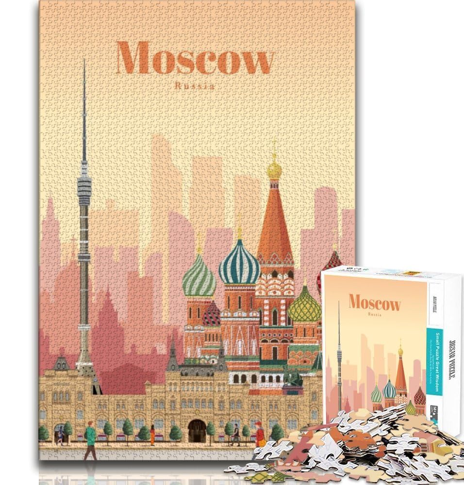 Travel to Moscow 1000 Piece Jigsaw Puzzle for Adults And Teenagers,Learning Educational Toy for Is Ideal As A Gift for The Whole Family 38x26cm
