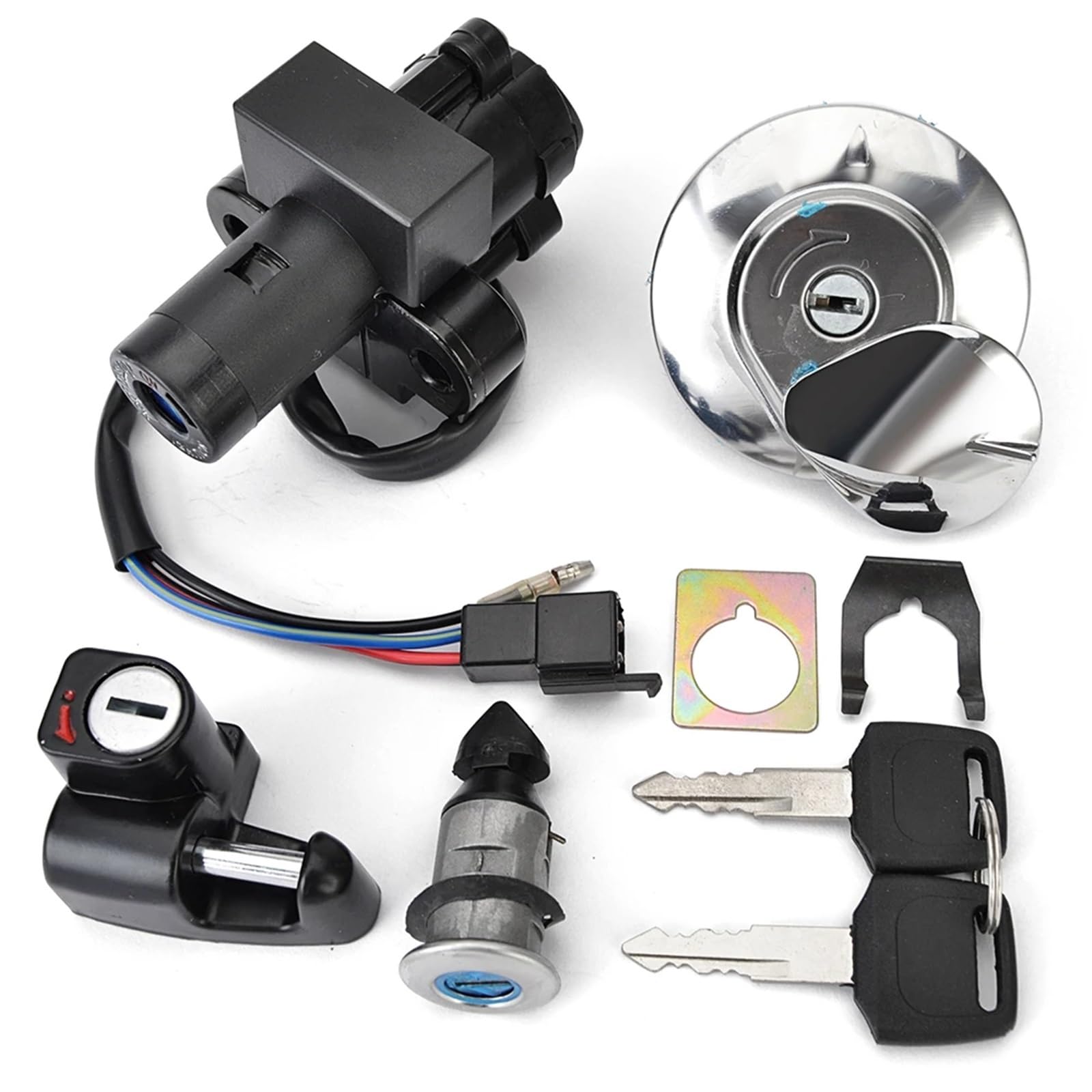 Compatible Con CL400 1999 Moto Interruptor Encendido Cerradura Tapa Gas Juego Llaves Tapa Gas Tapa Del Interruptor De Encendido Accesorios De Montaje De Llave De Zócalo Cerradura Encendido Moto