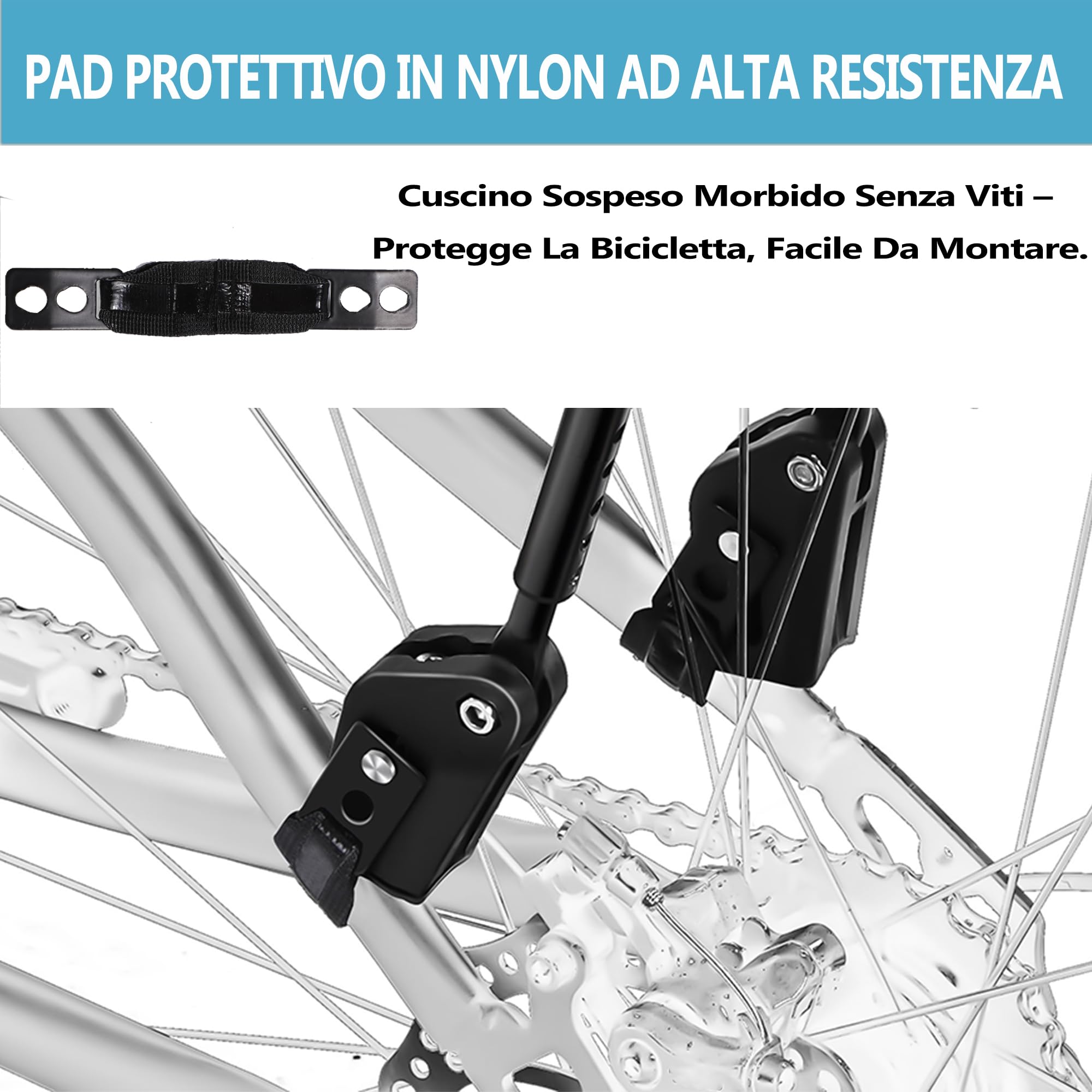 Portapacchi Posteriore per Bici, Portapacchi per Bici da Carico, Morbida Imbottitura Sospesa, Grandi Paratie di Protezione e Riflettenti, Regolabile, Universale, Adatto per Telai da 24" a 29