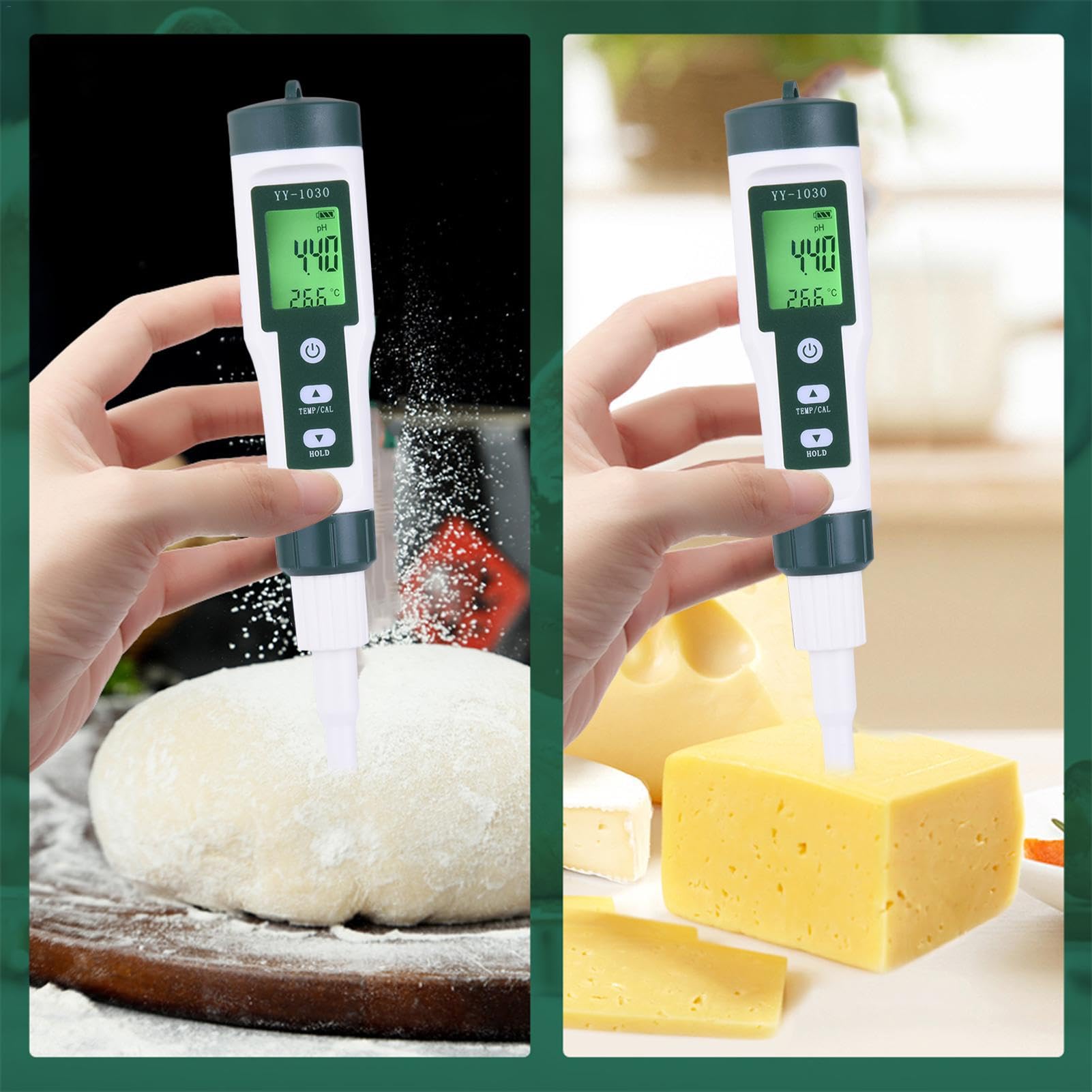 pH-metro digitale - pH-metro alimentare | pH-metro alimentare con sonda pH ad alta precisione - tester di pH 'acqua portatile per acquario per lievito, campioni solidi, vian | ad alta precisione - tester di pH 'acqua portatile per acquario per lievito, ca