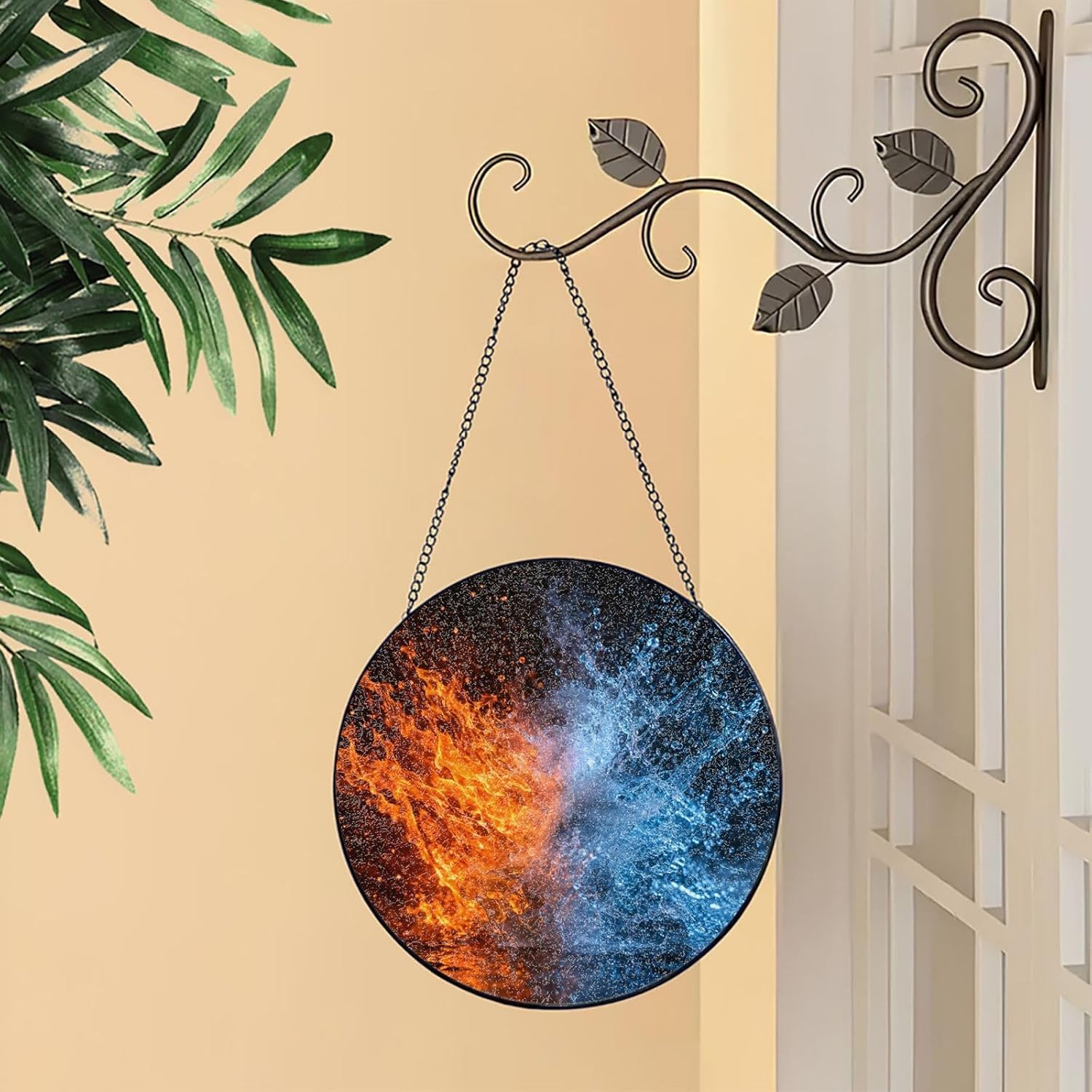 Fire and Water Sun Catcher Stained Glass Window Hanging Gifts