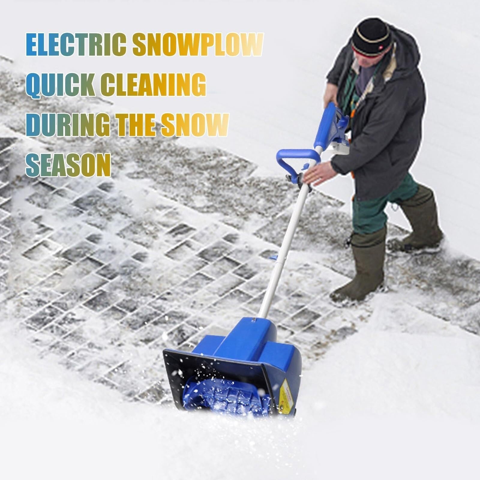 Pala da neve elettrica, senza fili, alimentato a batteria, con manico regolabile, spazzaneve ricaricabile per rimuovere la neve senza sforzo
