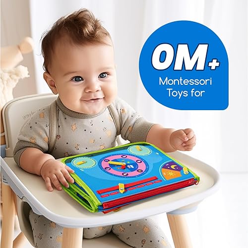 Miniatura 8 de Hely Cancy Tablero de actividades para niños pequeños, juguetes Montessori para bebés y niños de 0, 1, 2, 3, 4, 5 años, libro ocupado, automóvil,