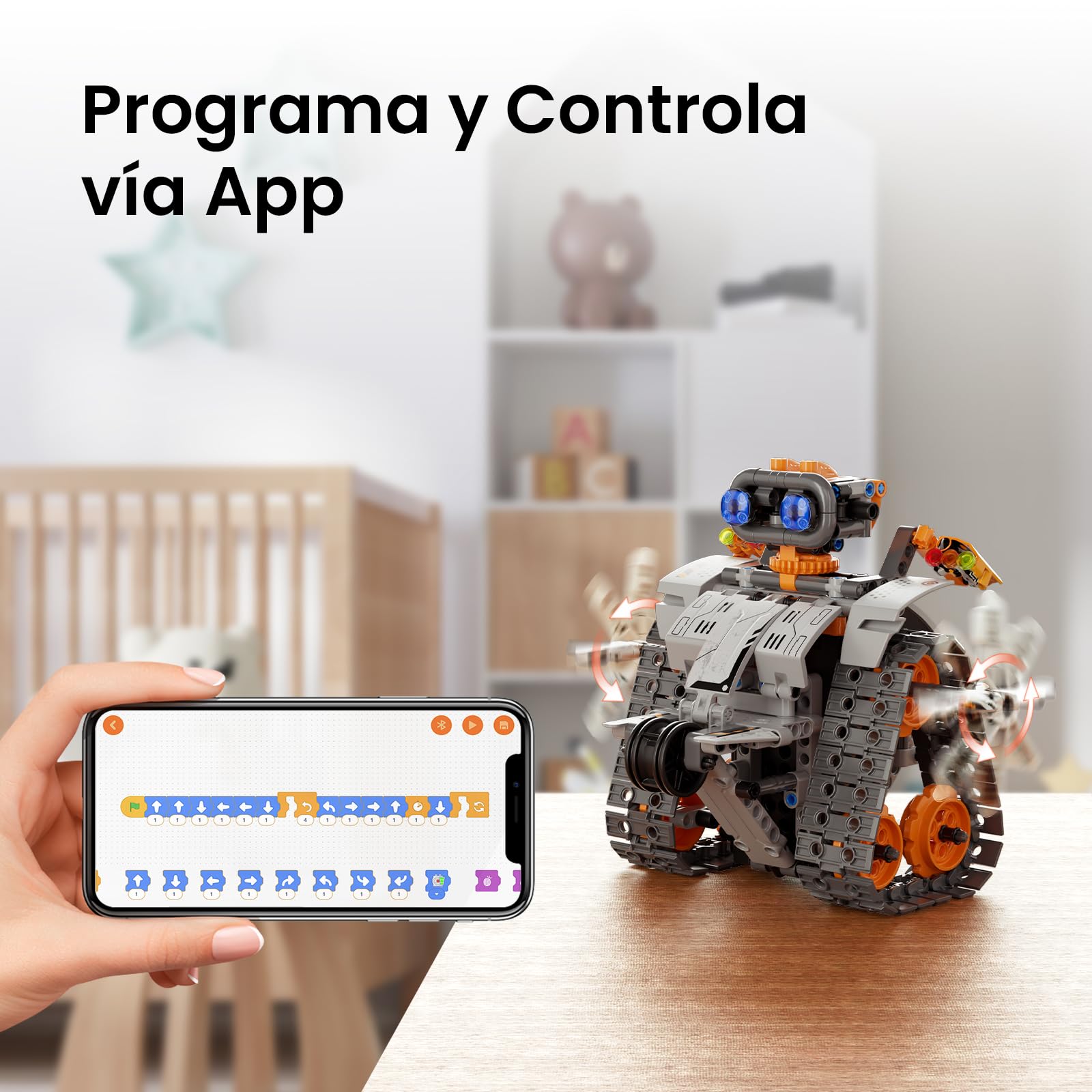 VEPOWER 5-in-1 Programmierbares Roboter-Bauset | Spielzeug mit App und Fernbedienung, ideales Geschenk für Kinder von 8 bis 12 Jahren, 488 Teile