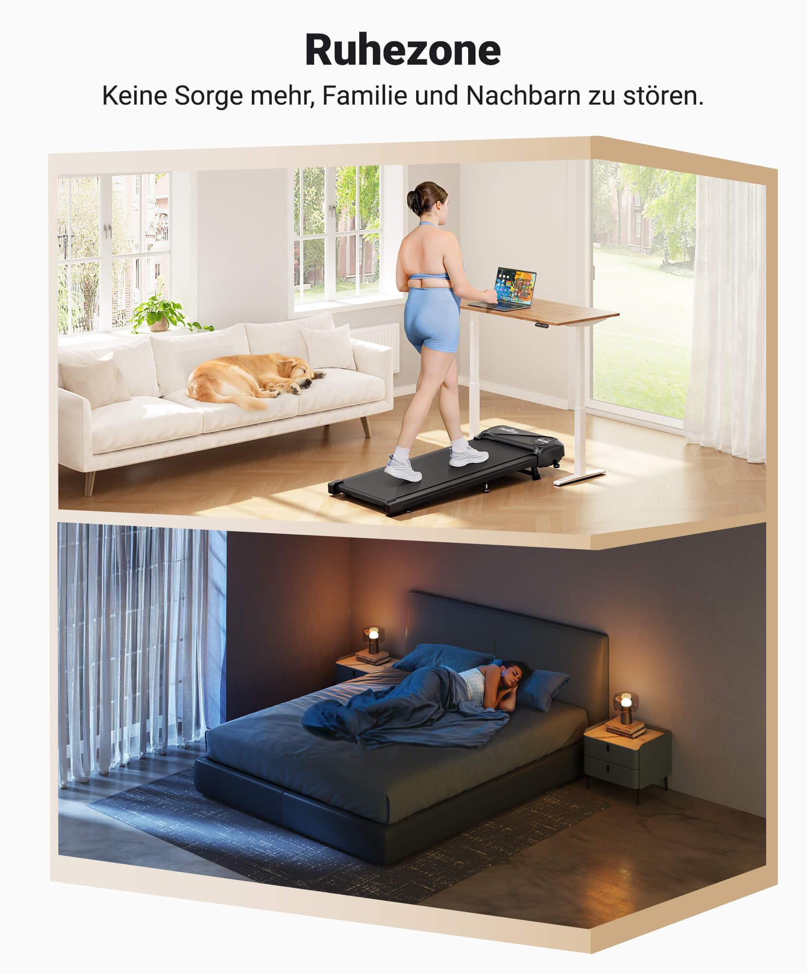 THERUN 2-in-1 Walking Pad mit 6% Steigung, kompaktes Laufband, leiser 2,75 PS Motor, Fernbedienung, LED-Panel, für Zuhause & Büro