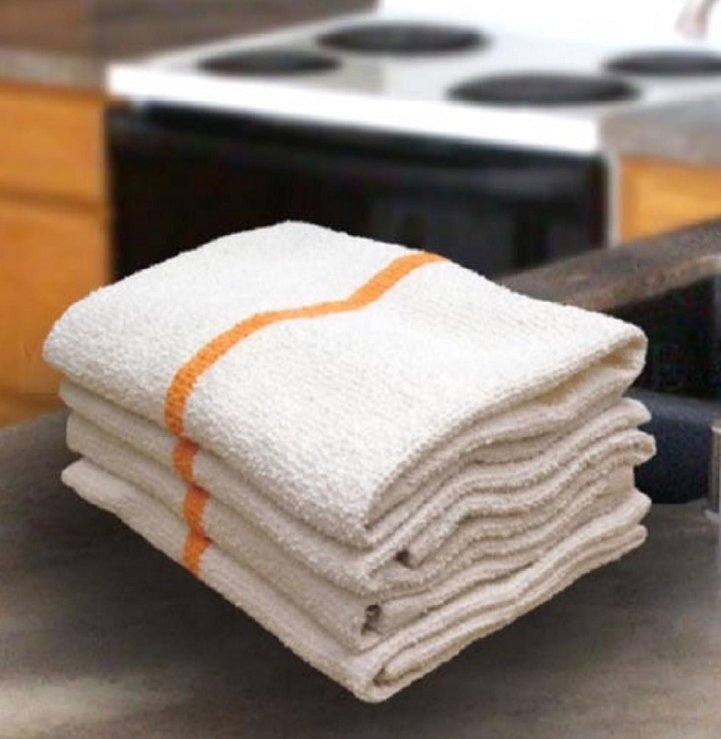 LIKE SHOP 12 GOLD/ORANGE STRIPE BAR MOPS RESTAURANT KITCHEN