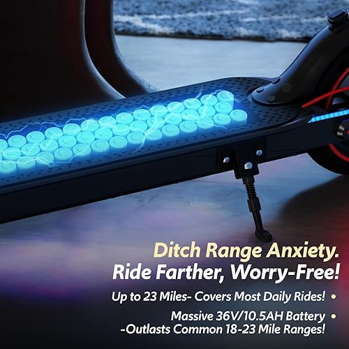 Miniatura 5 de Patinete eléctrico para adultos, hasta 2325 millas y 22 MPH, motor de 550650 W, suspensión delantera, neumáticos de vacío de 8.510 pulgadas, luces