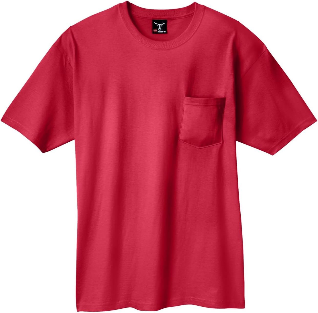 Hanes Beefy-T Adult Pocket T-Shirt, Charisma Coral, XL US (Chest 46-48)