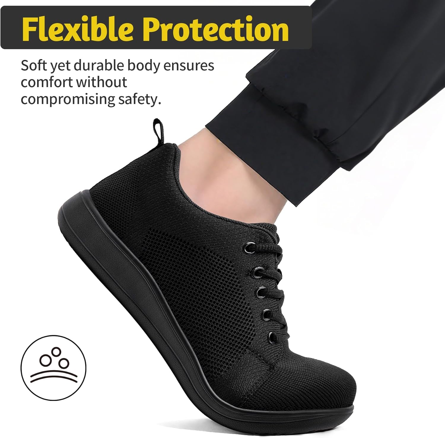 Steel Toe Shoes for Men Non Slip Work Sneakers Composite Toe Safety Tennis Industrial Construction Comfortable Shoes Wide Toe Box Walking