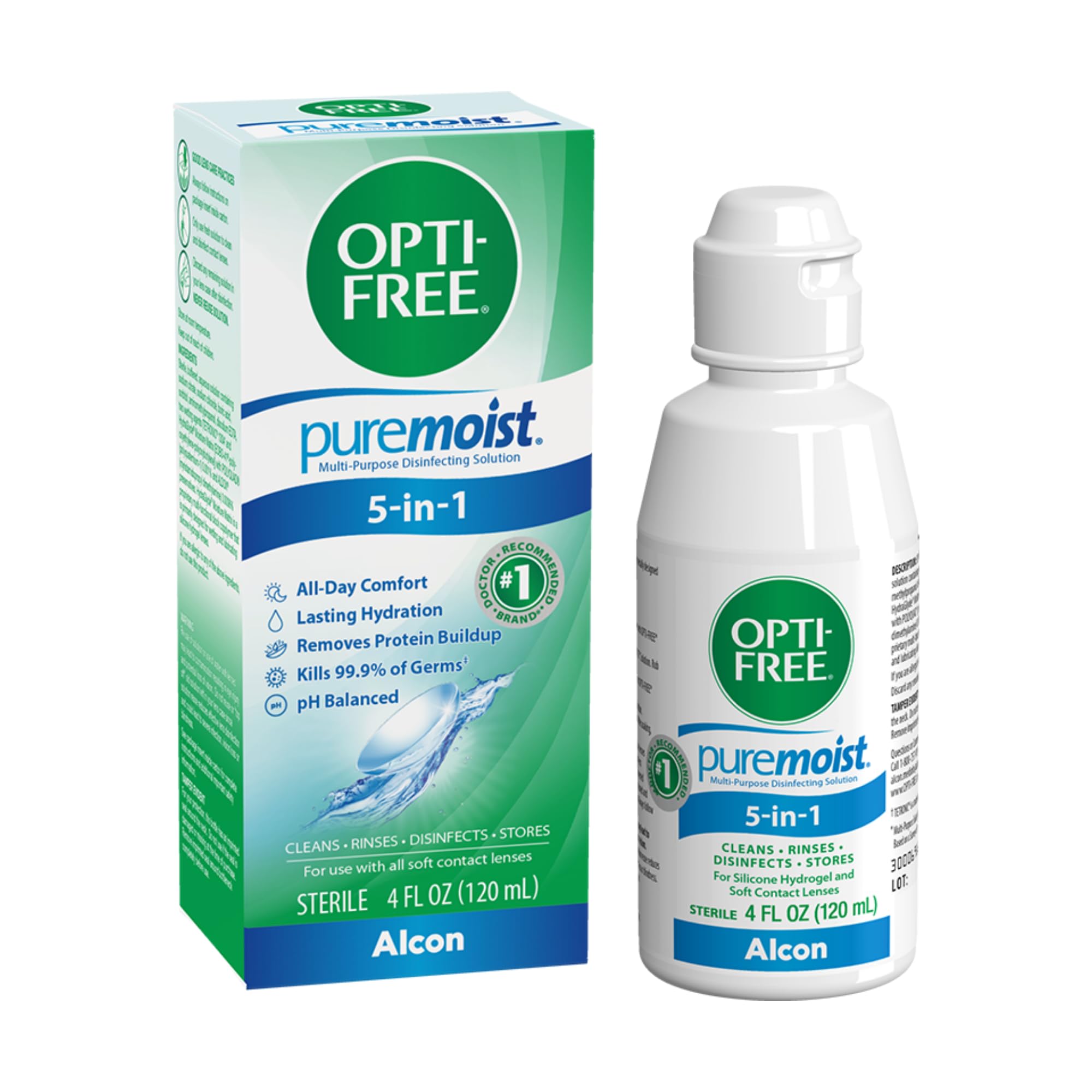 OPTI-FREE Puremoist Multi-Purpose Contact Lens Solution (4 oz, Pack of 1)