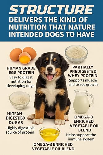 Miniatura 3 de Structure by CPN - Suplemento para el crecimiento del cachorro - Apoya la salud muscular, ósea e inmune - Proteína de grado humano de huevo y leche