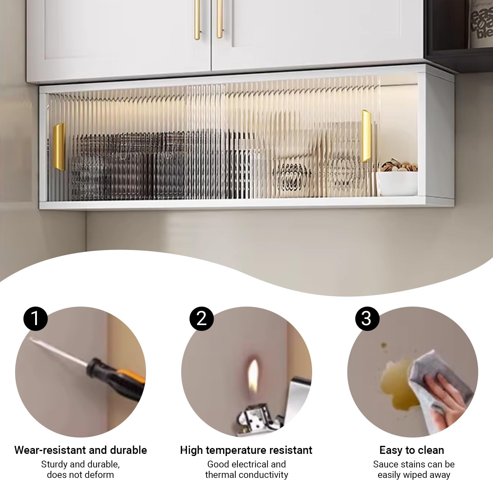Glas-Aluminium-Präsentationsständer, Aufbewahrungsschrank, schmaler Wandschrank für Küche, Wohnzimmer oder Badezimmer