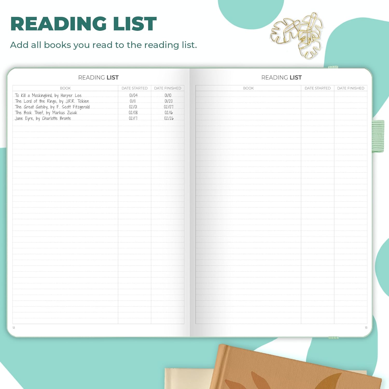 Clever Fox Reading Journal Large – Guided Book Review Log & Tracker – Gifts & Accessories for Reading Lover – Book Tracking Journal for Kids & Adults, 8.5x11.2” (Mint Cream)