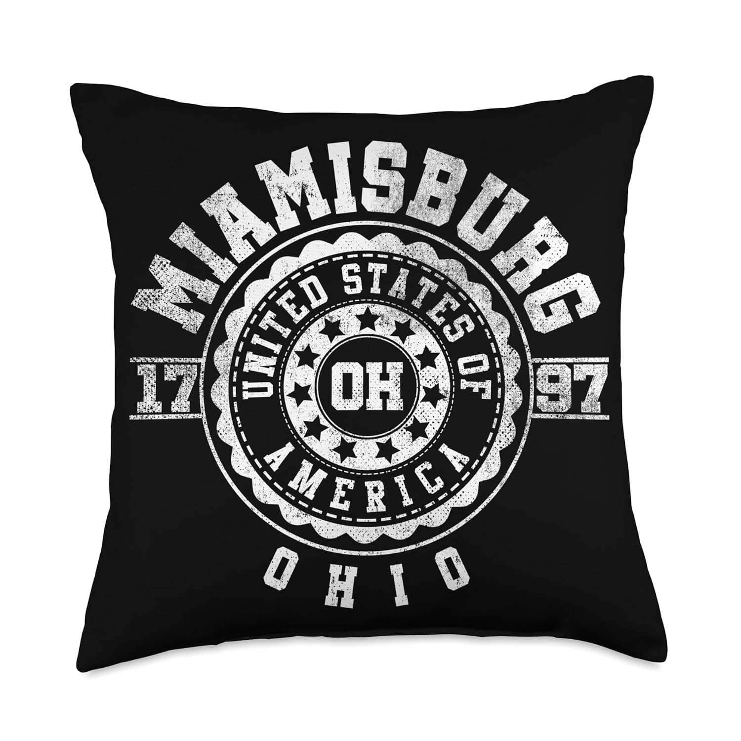 Miamisburg OH Ohio Vintage City Apparels Throw Pillow