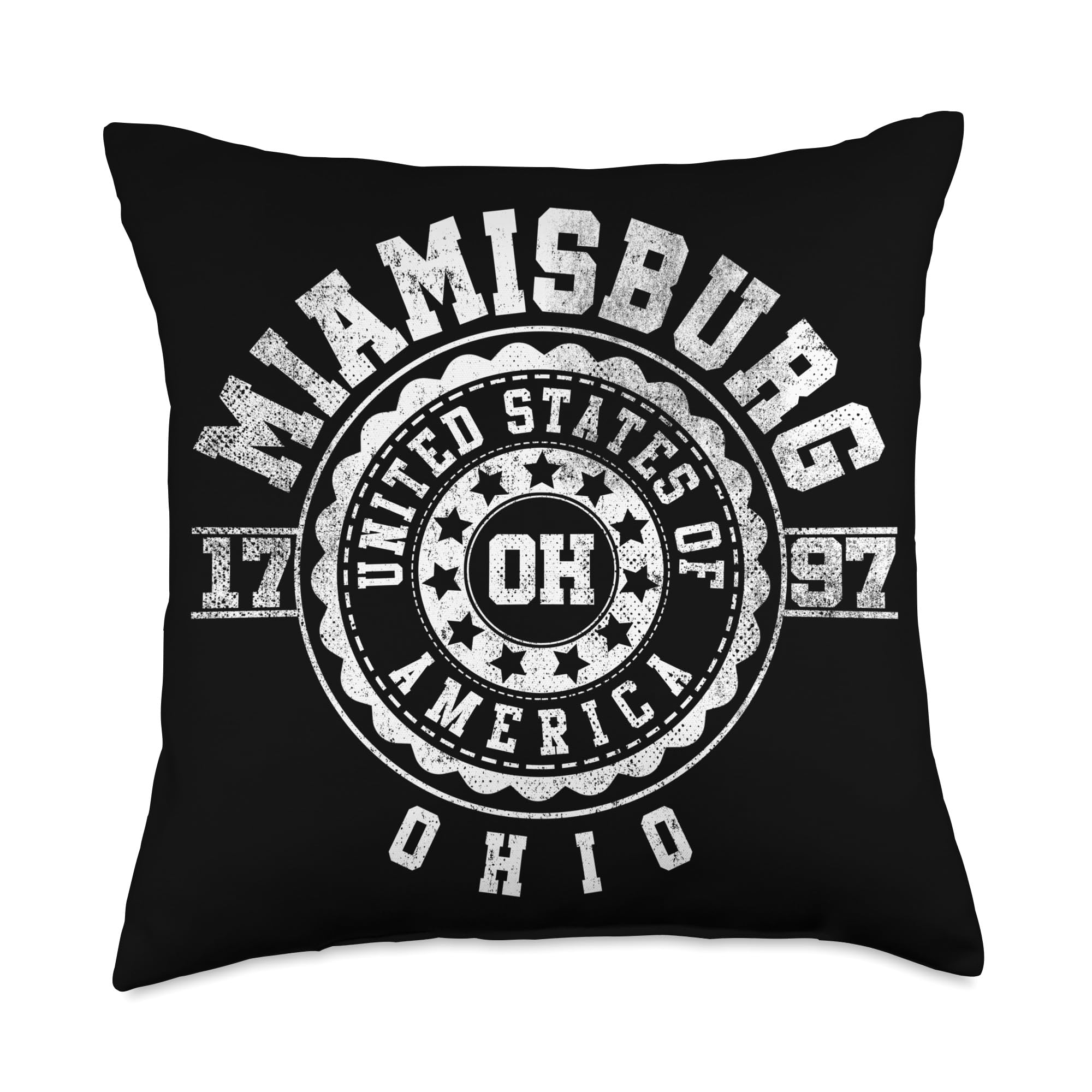 Miamisburg OH Ohio Vintage City Apparels Throw Pillow