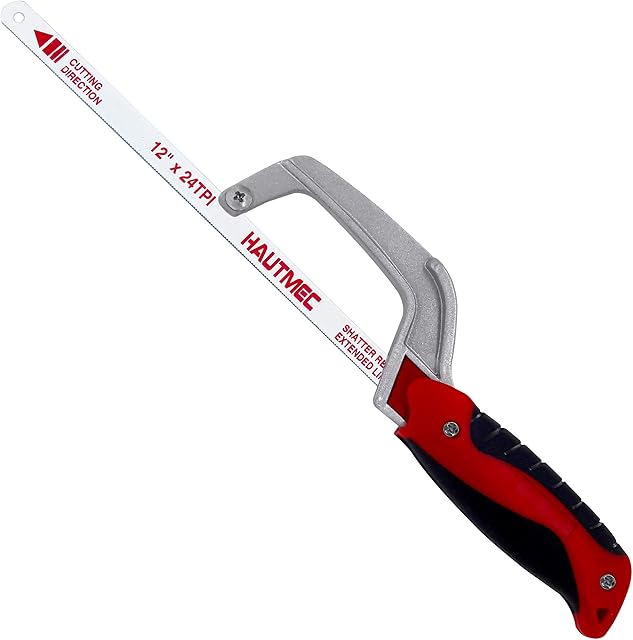 HAUTMEC Mini Hacksaw - Compact Hand Hack Saw Metal Frame HT0035-PL
