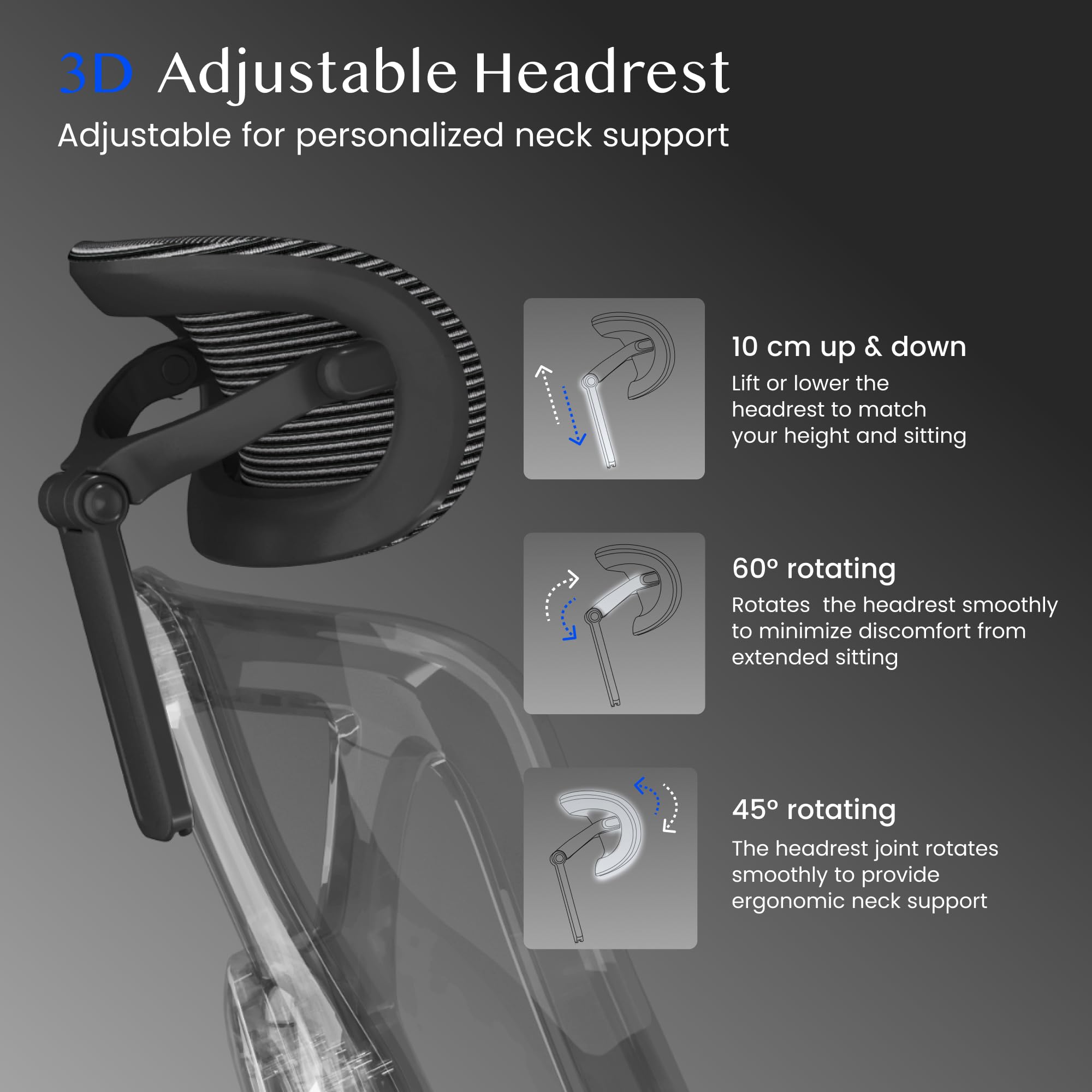 FLEXISPOT ErgoX Ergonomischer Bürostuhl mit Fußstütze 3D-Armlehnen 3D-Kopfstütze 5D-Rückenlehne Atmungsaktiver Sitz 136 kg Schwarz