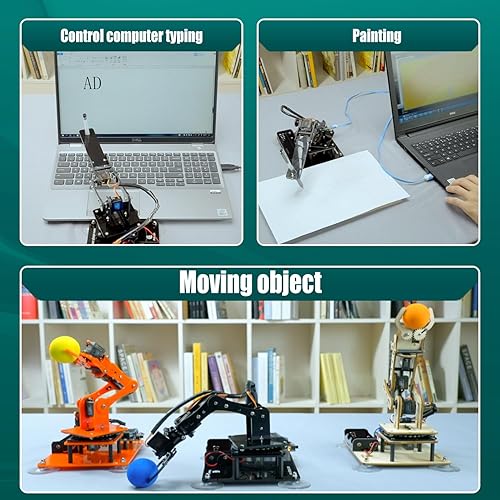 Miniatura 3 de Adeept 5DOF Kit de brazo robótico compatible con Arduino IDE, programable DIY Codificación STEM Educativo 5 Axis Build Robot Arm, Kit de inicio de