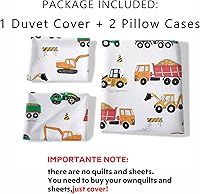 Vista 5 de CVHOUSE Juego de ropa de cama tamaño queen con diseño de tractor, edredón y 2 fundas de almohada, decoración para habitación de niños y adolescentes