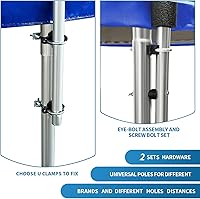 Vista 5 de Los postes universales de repuesto para cama elástica vienen con abrazaderas, tornillos y pernos, tapas de placta, se adapta a marco de trampolín