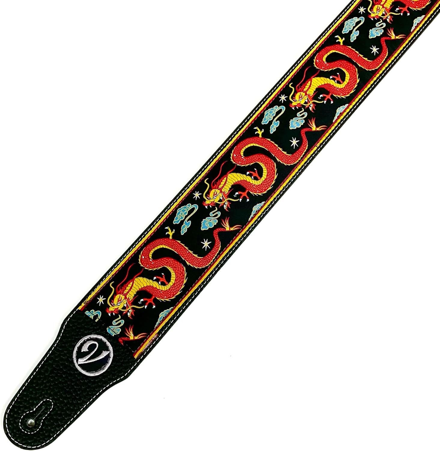 1to1 Music Guitar Strap - Jimmy Dragon Suit in Black - Vtar Vegan Guitar Straps