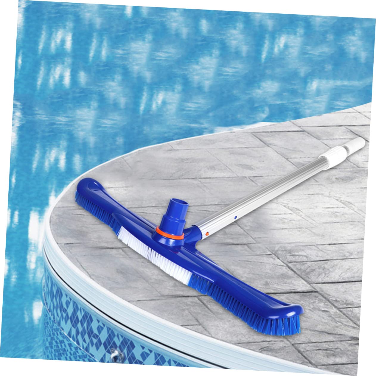 HEMOTON Brosse Aspirante Piscine Robuste 20 Pouces à Poils Rigides en Plastique et Aluminium pour Nettoyage Murs et Sols Piscine Extérieur