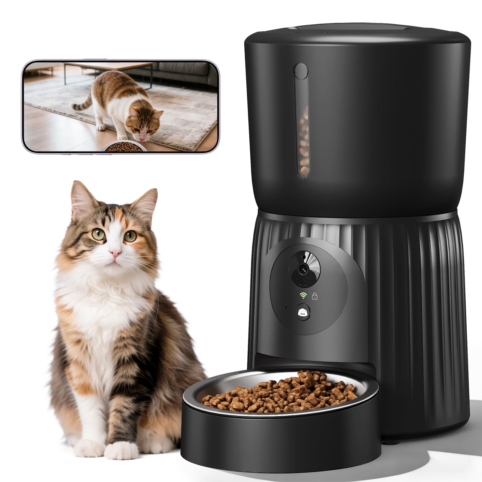 Amazon | Surfola 自動給餌器 猫犬 カメラ付き暗視 Wi-Fi対応 スマホ