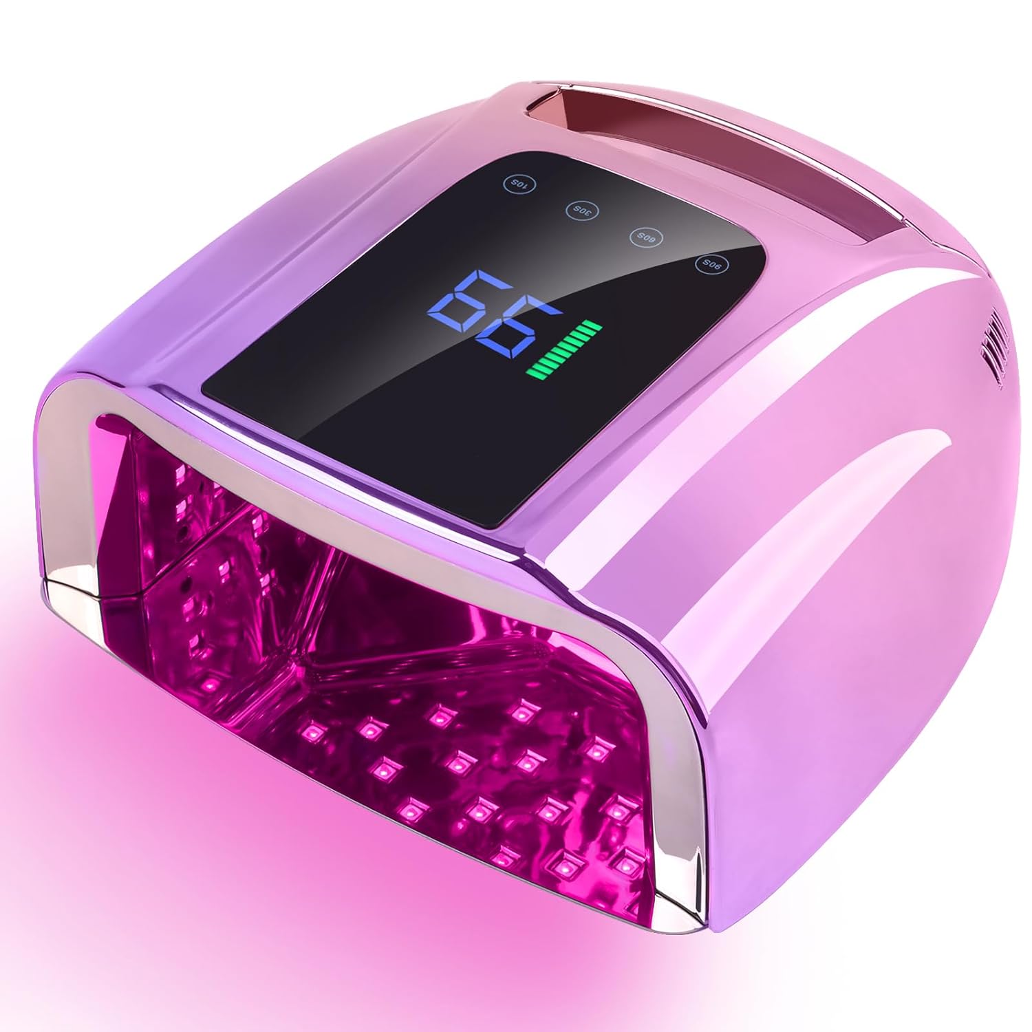 96W Rechargeable UV LED Nail Lamp,Portable Cordless UV Light for Nails with LCD Display Auto Sensor,4 Timer Setting and Smart Sensor Nail Dryer,Nail Cure Light with Removable Bottom(Colorful)