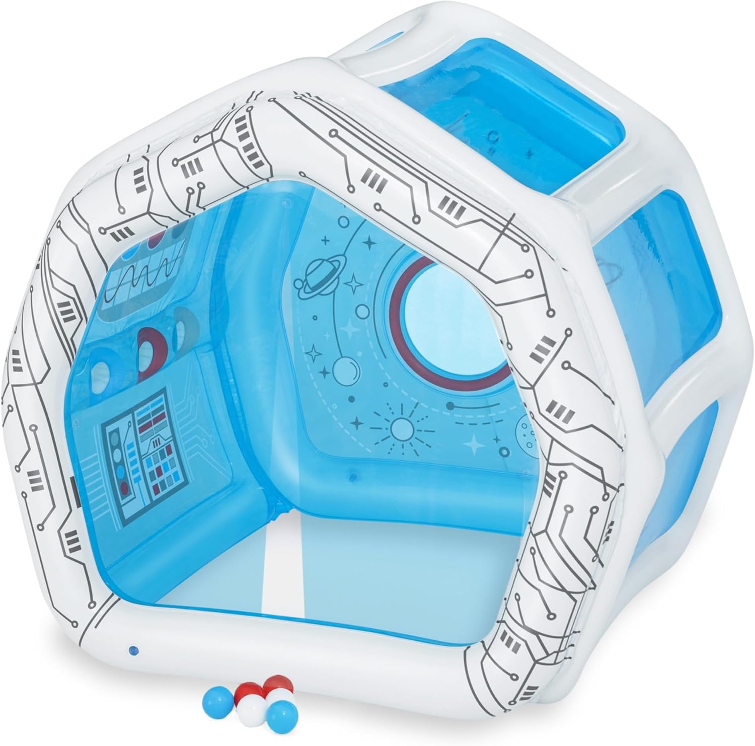 Fully inflated Bestway Space Station Exploration Kids Inflatable Playhouse