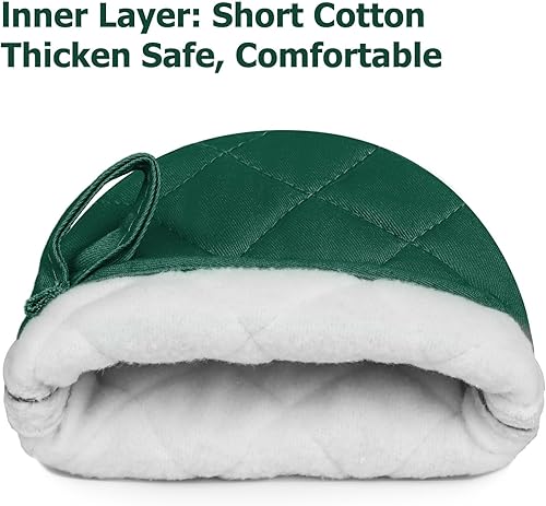 Miniatura 4 de 1 par de guantes cortos para horno, guantes de cocina de silicona resistentes al calor para 500 grados, superficies de agarre antideslizante y