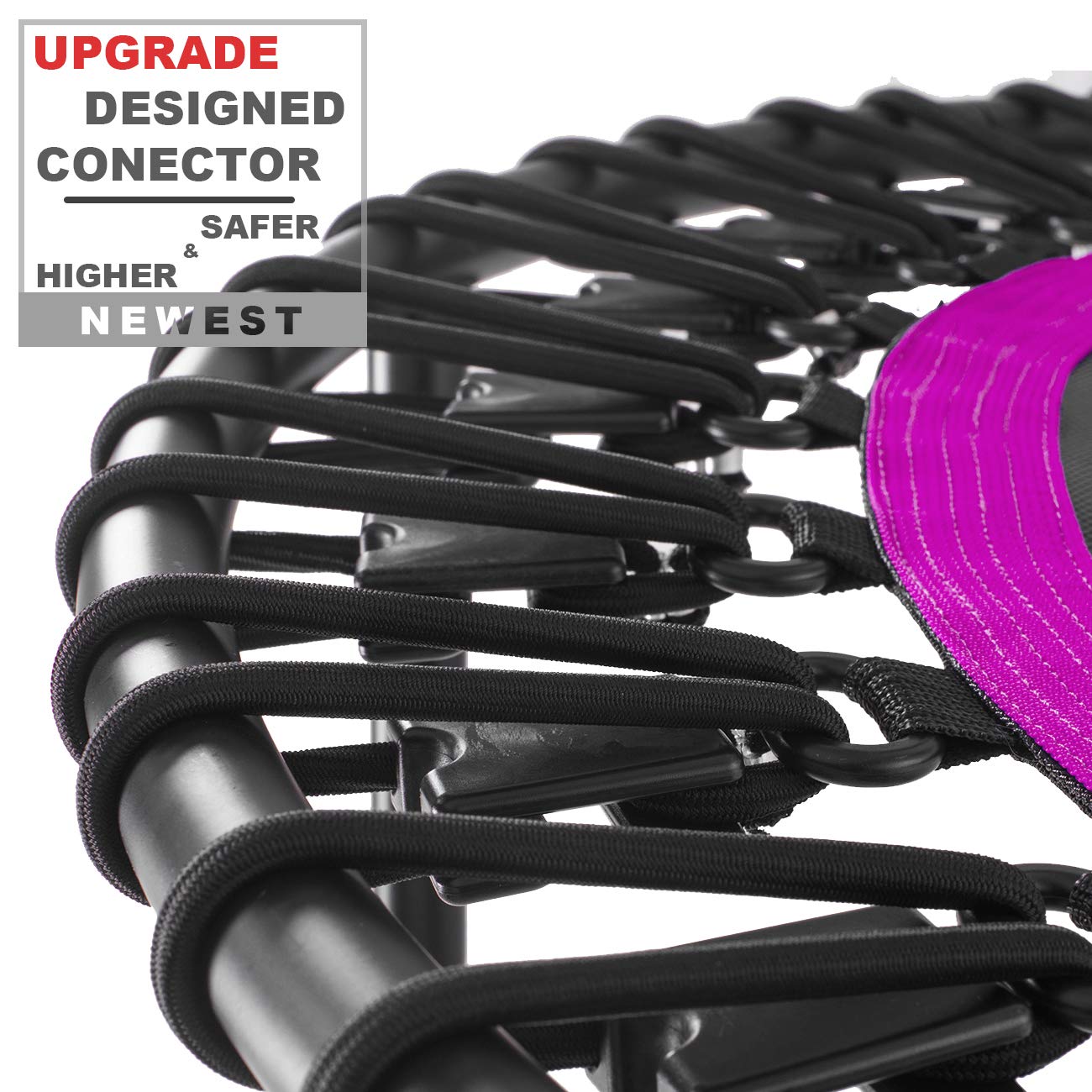 DARCHEN Mini trampolina Rebounder, 150 kg, dla dorosłych, mała trampolina do ćwiczeń, ćwiczeń, fitnessu, ulepszona konstrukcja trampoliny bungee dla bezpieczniejszego spokoju