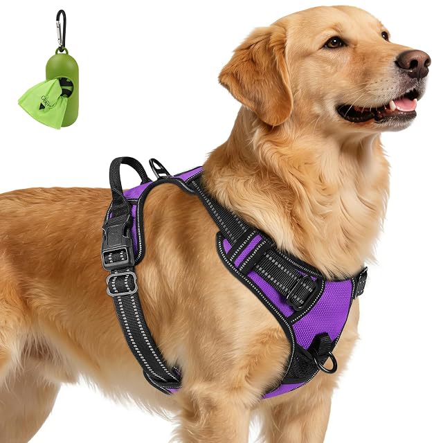 Joytale Arnes Perro Grande,Chaleco Reflectante Suave Transpirable para Perro,Arnés con Doble Anilla,Arnés…