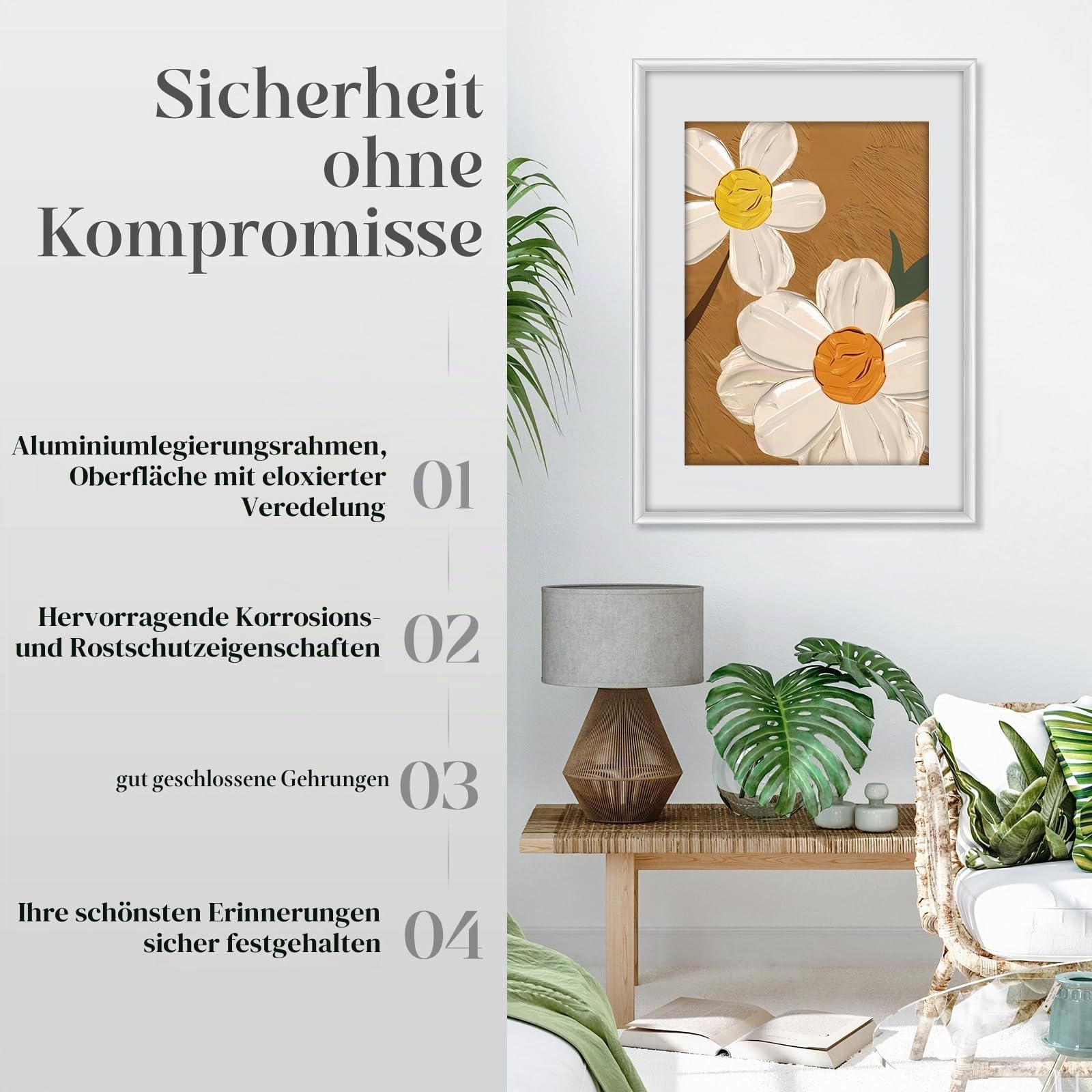 2x Bilderrahmen A2 42x59.4cm | Metall Aluminium,Silber mat,Passepartout 30X42cm,Picture Frame 42x60cm mit bruchsicherem Acrylglas | Nur zur Wandmontage