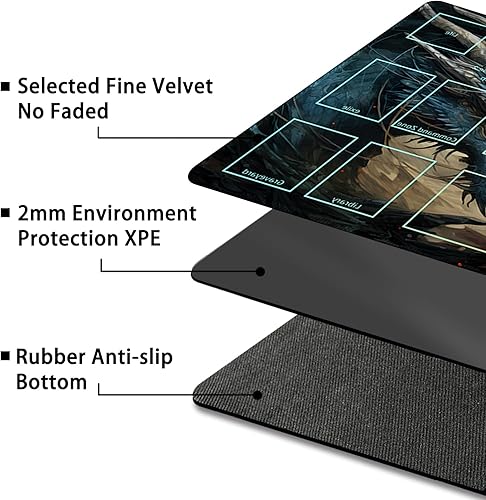 Miniatura 4 de MTG Playmat, Free Storage Bags, 24 x 14 Inches, TCG & Board Game Mat with Zones