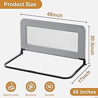 Vista 7 de Barandilla protectora de cama para bebé, barandilla de seguridad de metal resistente para cama individual, cuna, Queen, litera, camas laterales